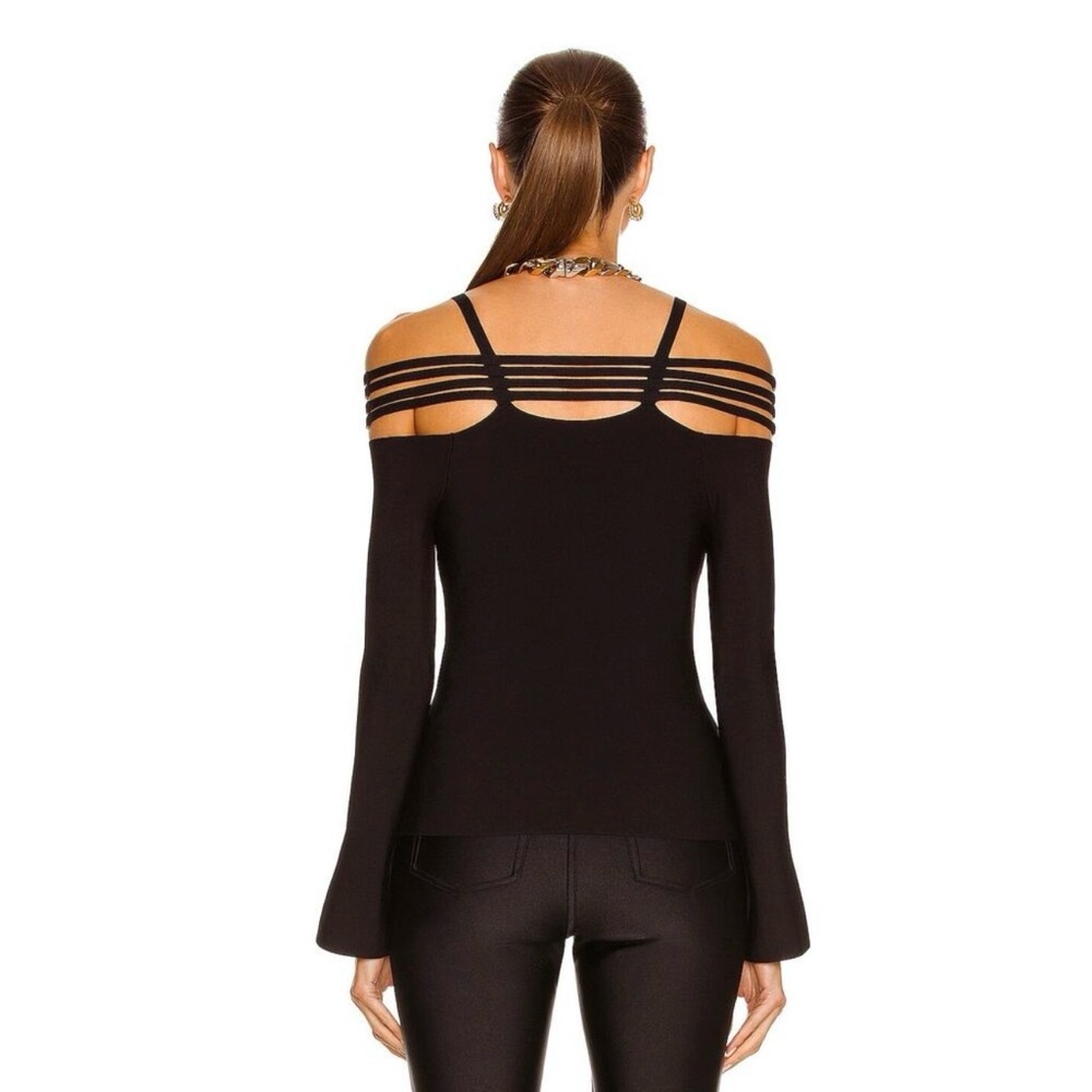 Jonathan Simkhai Sarah Compact Rib Top in Black. Size S - Picture 3 of 11